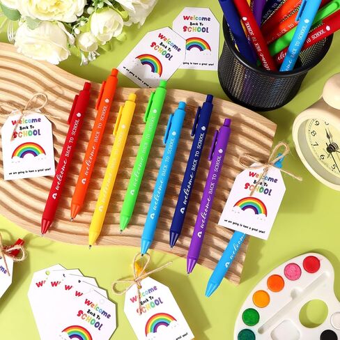 84 Sets Welcome Back to School Gifts Bulk Ballpoint Pens Greeting Cards Set with Rope First Day of School Gift Supplies for Students Teachers Classroom Favors Party Prizes Teacher Appreciation Gifts in Saudi Arabia