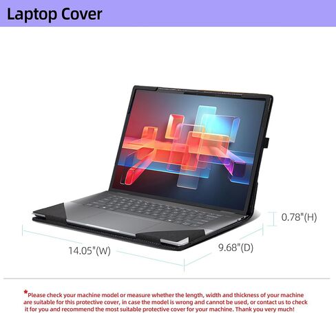 حالة الكمبيوتر المحمول لـ HP Envy X360 2-in-1 الكمبيوتر المحمول 16-AC 16T-AC 16-AD 16Z-AD 16INCHES SLEEVE SLEEVE قابلة للفصل (رمادي داكن) in Saudi Arabia