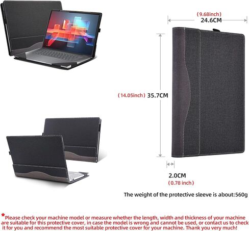 حالة الكمبيوتر المحمول لـ HP Envy X360 2-in-1 الكمبيوتر المحمول 16-AC 16T-AC 16-AD 16Z-AD 16INCHES SLEEVE SLEEVE قابلة للفصل (رمادي داكن) in Saudi Arabia