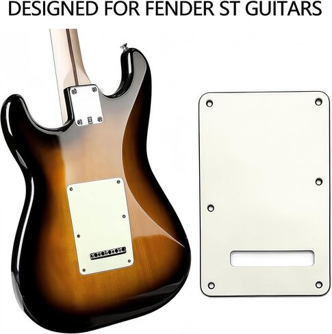 لوحة خلفية للجيتار الأبيض العتيق Strat/Stratocaster Tremolo غطاء تجويف، لوحة رقبة جيتار كهربائي، غطاء اهتزاز مع Pickguard لستة براغي، مناسب للقيثارات الكهربائية ST in Saudi Arabia