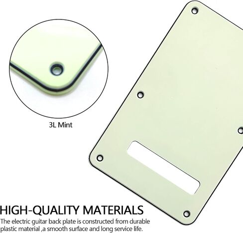 Vintage White Guitar Back Plate Strat/Stratocaster Tremolo Cavity Cover, Electric Guitar Neck Plate, Tremolo Cover with Pickguard for 6 Screws, Suitable for ST Electric Guitars in Saudi Arabia