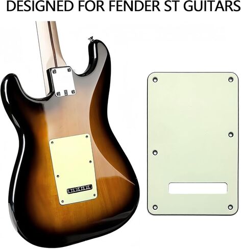 Vintage White Guitar Back Plate Strat/Stratocaster Tremolo Cavity Cover, Electric Guitar Neck Plate, Tremolo Cover with Pickguard for 6 Screws, Suitable for ST Electric Guitars in Saudi Arabia