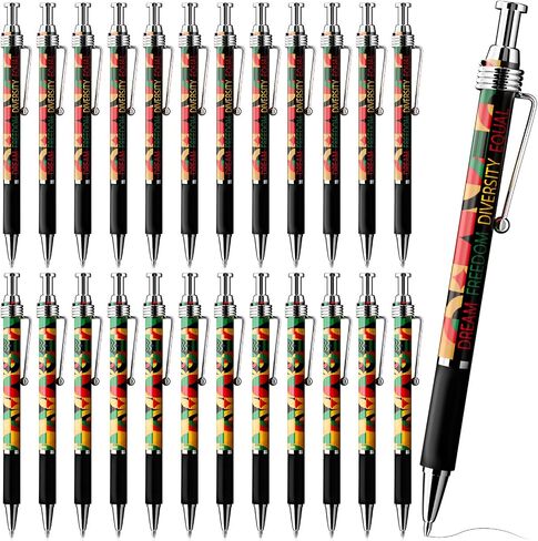 50 Pcs Juneteenth Gift Bulk Happy Juneteenth Day Ballpoint Pens Freedom Day Independence Theme Ballpoint Pens for Party Supplies Favors Festival Decoration (Geometric Pattern) in Saudi Arabia