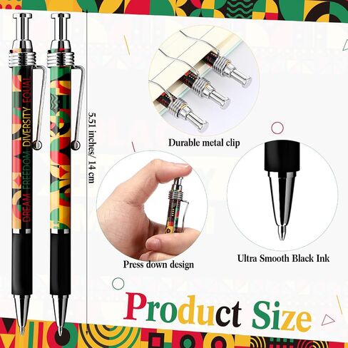 50 Pcs Juneteenth Gift Bulk Happy Juneteenth Day Ballpoint Pens Freedom Day Independence Theme Ballpoint Pens for Party Supplies Favors Festival Decoration (Geometric Pattern) in Saudi Arabia