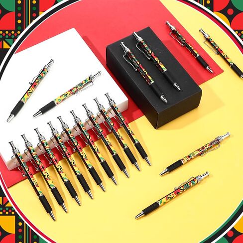 50 Pcs Juneteenth Gift Bulk Happy Juneteenth Day Ballpoint Pens Freedom Day Independence Theme Ballpoint Pens for Party Supplies Favors Festival Decoration (Geometric Pattern) in Saudi Arabia