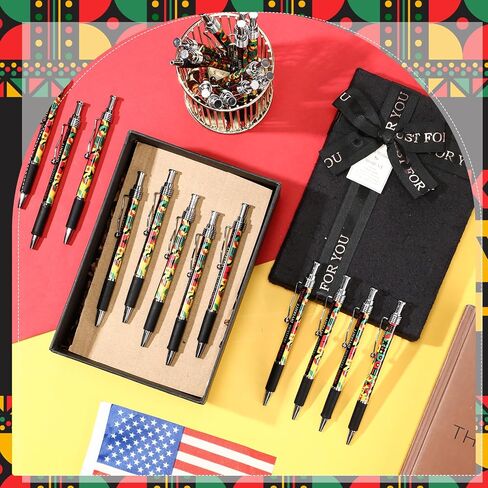 50 Pcs Juneteenth Gift Bulk Happy Juneteenth Day Ballpoint Pens Freedom Day Independence Theme Ballpoint Pens for Party Supplies Favors Festival Decoration (Geometric Pattern) in Saudi Arabia
