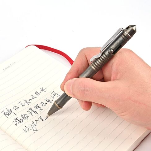 Solid Brass Bolt Action Pen, Metal Writing EDC Pen with Premium Black Refill Comes With Black Pen Pouch, Gift for Office, Business, Executive (Retro Black) in Saudi Arabia