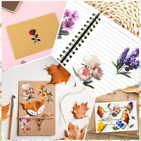 100 PCs ملصق نبات شفاف ، ملصقات زهرية للحيوانات الأليفة ، شارات الزهور في اليومية القديمة ، ملصق مزجعة مضغوط مضغوط ، ملصقات للبالغين ، بطاقات تزيين (ألوان مائية) in Kuwait