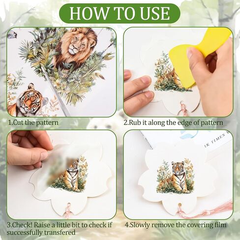 WANDIC 6PCS Rub On Transfer Stickers, Luminous Forest Animals Transfer Decals Waterproof Sticker for Furniture and Scrapbooking,15 * 30cm in Saudi Arabia