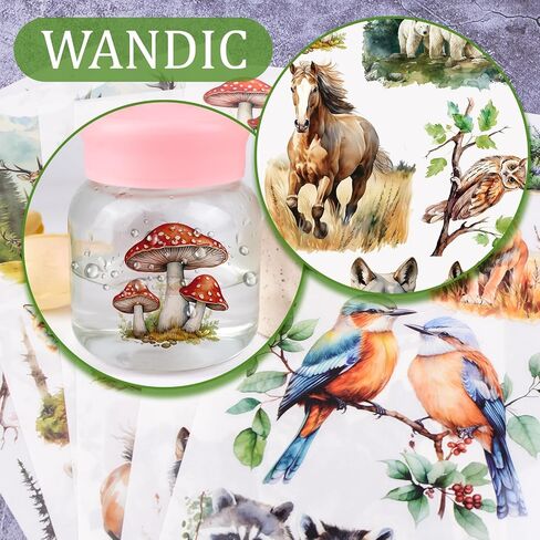 WANDIC 6PCS Rub On Transfer Stickers, Luminous Forest Animals Transfer Decals Waterproof Sticker for Furniture and Scrapbooking,15 * 30cm in Saudi Arabia