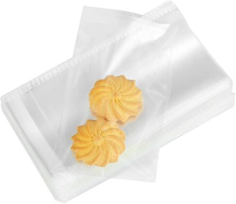 Thick Self Sealing Clear Cellophane Bags Self Adhesive 5x7 Inches Cookie Bags Resealable Cello bags for Packaging Cookies Party Favor 100PCS-3.2Mil in Saudi Arabia