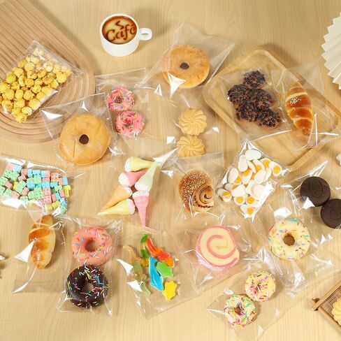 Thick Self Sealing Clear Cellophane Bags Self Adhesive 5x7 Inches Cookie Bags Resealable Cello bags for Packaging Cookies Party Favor 100PCS-3.2Mil in Saudi Arabia