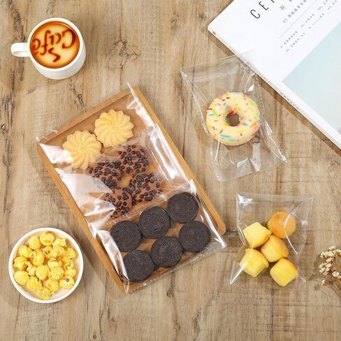 Thick Self Sealing Clear Cellophane Bags Self Adhesive 5x7 Inches Cookie Bags Resealable Cello bags for Packaging Cookies Party Favor 100PCS-3.2Mil in Saudi Arabia