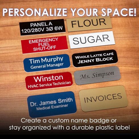 فارغة شارة الاسم مع دعم مغناطيسي - 25 حزمة أسود 1 بوصة × 3 بوصة in Kuwait