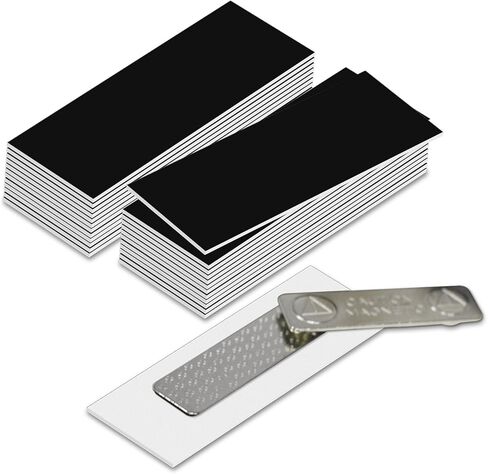 فارغة شارة الاسم مع دعم مغناطيسي - 25 حزمة أسود 1 بوصة × 3 بوصة in Kuwait