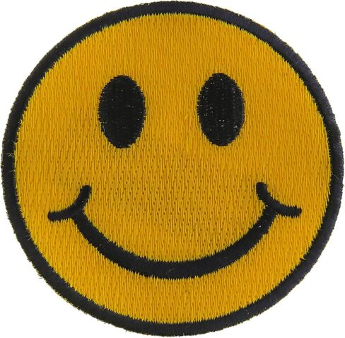 Smiley Face Patch - 3x3 inch. Embroidered Iron on Patch in Saudi Arabia
