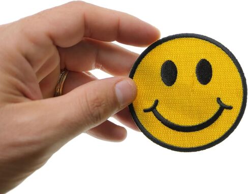 Smiley Face Patch - 3x3 inch. Embroidered Iron on Patch in Saudi Arabia