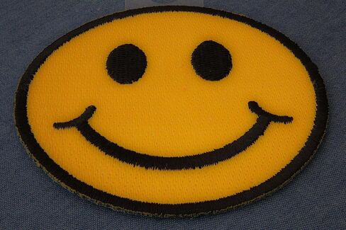 Smiley Face Patch - 3x3 inch. Embroidered Iron on Patch in Saudi Arabia