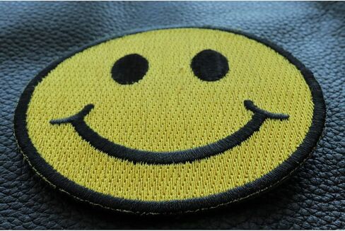 Smiley Face Patch - 3x3 inch. Embroidered Iron on Patch in Saudi Arabia