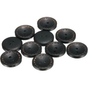 HARFINGTON 10pcs 32L Wooden Sewing Button 4/5"(20mm) 2 Holes Wood Round Craft Replacement Buttons for Sewing Clothing Pillow DIY Crafts Decoration, Black