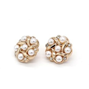 12mm 20pcs(0.49inch) Vintage Flower Shirt Blouse Gold Metal Pearl Buttons for Clothes Fancy Buttons Handmade Decorative DIY Crafts Wholesale（Golden）