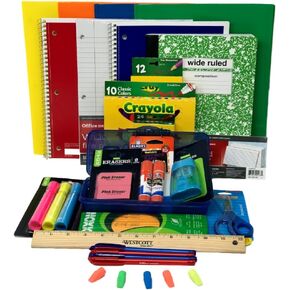 Combined Elementary School Supply Pack for Boys 26 Pieces , Kindergarten, 1st, 2nd, 3rd, 4th, 5th and 6th Grades