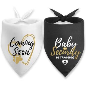 INNObeta Dog Bandana Pregnancy Announcement, Baby Security in Training and Coming Soon Dog Bandana, 2 Pack