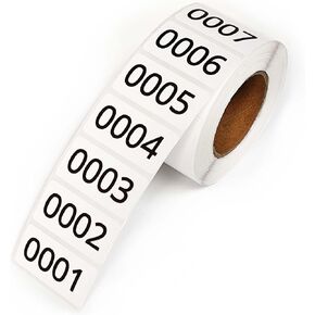 Consecutive Numbered Stickers, 1.6 x 0.8 Inch Inventory Labels, Number Stickers for Organization (1-1000)