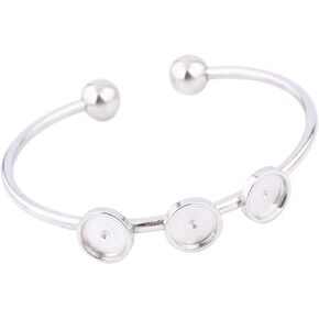5pcs Bendable Cuff Bracelet Base Blanks Fit 8mm Cabochon Bracelets Bangle Bezel Setting Trays Diy Jewelry Making Findings