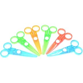 All Plastic Safe Scissors, 6 Pcs Random Color 4.7 Inch Plastic Scissors No Harm to Hands for DIY Cutting Paper (12)