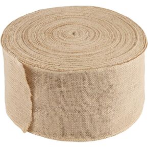 HAKZEON 6 Inch Wide Burlap Fabric Ribbon, 54 Yards Natural Jute Burlap Fabric Roll Ribbon for DIY Crafts, Christmas, Wedding, Party, Home Decoration
