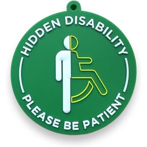 Hidden Disability Visual Awareness Disc Tag, Please Be Patient with Me, Fits Existing Lanyard