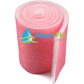 Aqua Flo 12" Pond & Aquarium Filter Media, 72" (6 Feet) Long x 1" Thick (Pink/White)