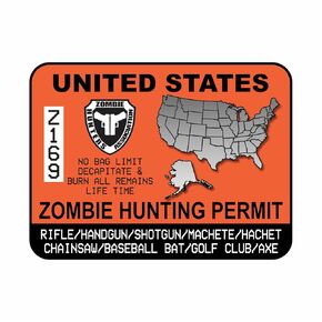 2 PCS United States Zombie Hunting Command Vinyl Sticker Scener Dust Desponsion Dust Secal for Car Truck SUV Laptop