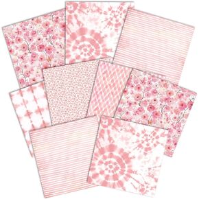 Paper House Productions 12" x 12" 9-Sheet Decorative Double Sided Paper Pack for Scrapbooking and Crafts - Flamingo Palette