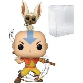 POP Avatar: The Last Airbender - Aang with Momo Funko Vinyl Figure (Bundled with Compatible Box Protector Case), Multicolored, 3.75 inches