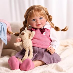 BABESIDE Lifelike Reborn Baby Dolls Doreen - 20 Inch Cute Realistic Baby Doll Sweet Smile Girl with Freckles Soft Body Reborn Toddler Dolls Real Life Baby Dolls for Kids 3+ & Collectors