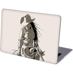 Compatible with MacBook Pro 14 inch Hard Protective Shell with Keyboard Cover ( A2442 M1 Pro/Max , 2021 Release ) - Wild Western Cowgirl Illustration-01