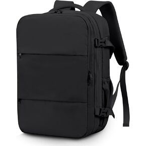 Lovvento Air Vacuum Compression Travel Backpack: Expandable Carry On Bag Vacuum with Pump Fits 17.3inch Laptop for Women and Men - Suitable for Business and Work Waterproof (Pink)
