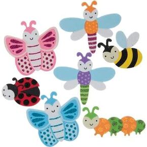 Bug Foam Stickers - Bee, Butterfly, Dragonfly, Ladybug, Caterpillar for Spring Crafts, Scrapbooks, Glitter - 150 Pieces