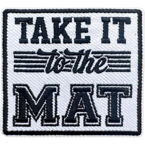 Take It to The Mat Patch, Funny Wrestling 3 Inches Iron On/Sew On Embroidered Applique Fabric Humor Sport Patches for Clothes Backpacks Hat Jeans, Embroidery Patches for Boy Girl Teenager