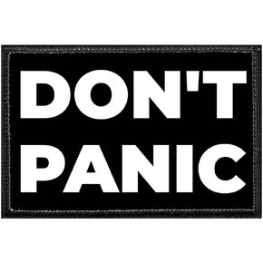 Don't Panic | Hook and Loop Attach for Hats, Jeans, Vest, Coat | 2x3 in | by Pull Patch
