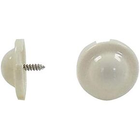 Cream Higbee Screw Buttons for Roller Shade Ring Pulls & Tassels - 6 Pack