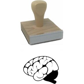 Infusion Human Brain Rubber Stamp, 2 X 2'' Wood Stamp