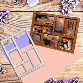 Splicing Rectangular Frame Metal Die Cuts, Rectangle Photo Frame Background Cutting Dies Cut Stencils for DIY Photo Decorative Embossing Paper Dies for Scrapbooking Card Making