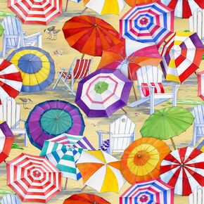 Beach Vista by Elizabeth's Studio Quilt Fabric by The Yard