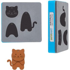 SUPERDANT Kitten Keychain Cutting Dies Cute Cat Wooden Die Cutter Animal Dies Leather DIY Art Crafts Die Cutter for Handmade Key Bag Charm Men Women Leather Making Gifts