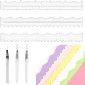 BAOFALI 3 PCS Tear Rulers Guides Acrylic Paper Tearing Ruler Deckle Edge Ruler for Card Making Scrapbooking Craft Decor School Office DIY Cutting Dies Tools (11.8x1.3Inch)