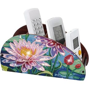 DIY Diamond Painting Storage Box – Sea Turtle Swimming Through Ocean, 5D Diamond Art Rhinestone Mosaic Craft Organizer for TV/AC Remotes, Makeup Brushes & Desk Supplies