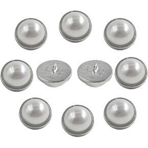 pson 10Pcs Round Pearl Buttons with Alloy Shank, 20mm Gold Pearl Buttons for Sewing Crafts, Clothing Decorations, Wedding Dresses, Coats, Sweaters